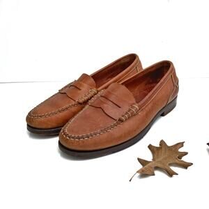 Marmocs Cognac Penny Loafers | Handmade Brazil, Heritage Prep, Leather Slip-Ons